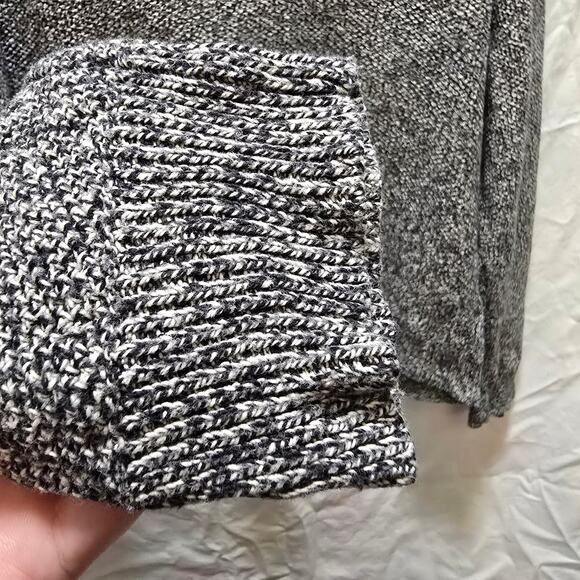 Madewell black white speckled heathered crossover back crewneck sweater XL - Picture 5 of 12
